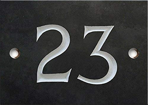 Engraved Slate House number sign - 1 to 99 (select your number here) - number 23 (Same Day Dispatch by 1st class Post!!!)