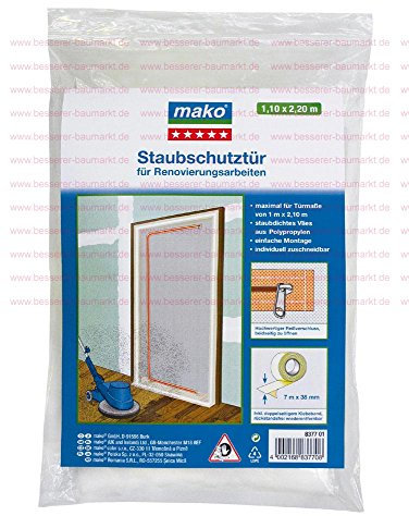 mako GmbH Staubschutztür bis 1,10 x 2,40 m Tür für Renovierungsarbeiten