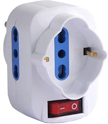 Techly 300293 Adattatore con Spina 16A Rotante Bianco