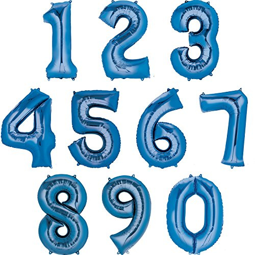 amscan Anagram 2829701 Folienballon Zahl 9, Blau, 81,3 cm