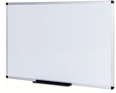 VIZ-PRO Dry Wipe Magnetic Whiteboard, 1200x900mm, Wall Mounted Board for School Office and Home