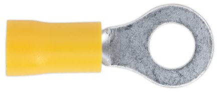 Sealey YT19 Easy-Entry Ring Terminal Ø6.4mm (1/4) Yellow Pack of 100