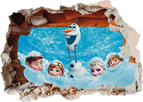 Vinyl-Aufkleber, Motiv: Die Eiskönigin - Völlig unverfroren, Motiv: Disney Elsa Olaf Anna (mittelgroß, 500 x 355 mm)