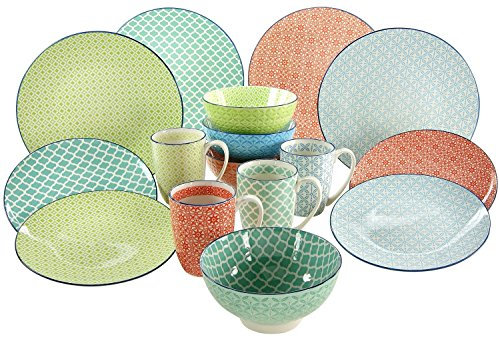 Mediterran Tafelservice 12teilig Steingut CreaTable