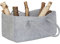 Relaxdays Kaminholztasche aus Filz, tragbarer Feuerholzkorb, faltbarer Zeitungshalter HxBxT: 25 x 25 x 50 cm, grau