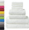 NatureMark 8 TLG. FROTTIER Handtuch-Set mit verschiedenen Größen 4X Gästetücher, 2X Handtücher, 2X Duschtücher | Farbe: Weiß | 100% Baumwolle