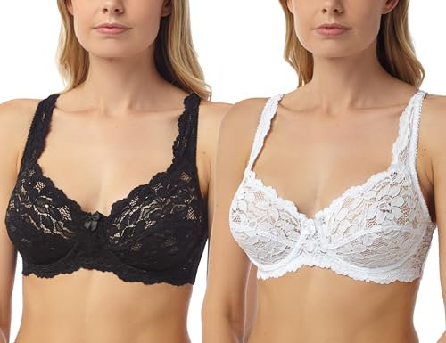 2 Pack Undercover Full Cup Lace Underwired Bra BR26 Mixed 42DD