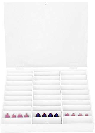 Nail Art Organizer Box, 30 Compartiments Conteneur de Décoration D'art D'ongle Boite de Rangement Faux Ongles Faux Présentoir à Ongles pour Bagues, Boucles D'oreilles, Colliers, Rouges à Lèvres