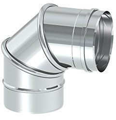 Schornstein - Winkelelement EW einwandig drehbar Winkel 0-90°, Ø 180mm, Edelstahl