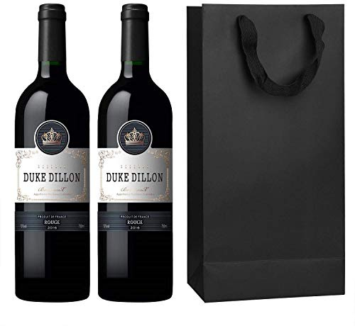 Lot de 10 sacs à vin en papier kraft pour 2 bouteilles, réutilisables, avec poignée en corde, sacs cadeaux vides pour vin, champagne, champagne, pour Noël, mariage, anniversaire, fêtes
