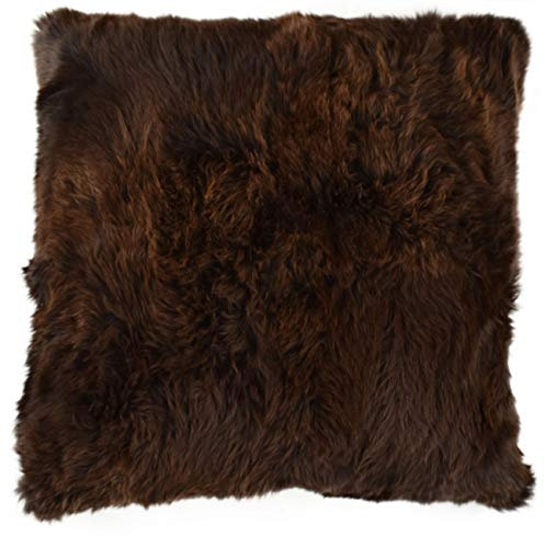 generisch Lammfell Pouf Sitzkissen Bodenkissen Pouf 80 x 80 cm braun Natur XXL Lammfell Sitzkissen aus echtem britischen Lammfell von KUHFELLE online