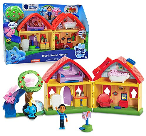Famosa - Blue´s House Playset von The Pista de Blue, Spielzeughaus für Puppen aus der Zeichentrickserie, mit Zubehör und Figuren der Protagonisten (BLU09000)