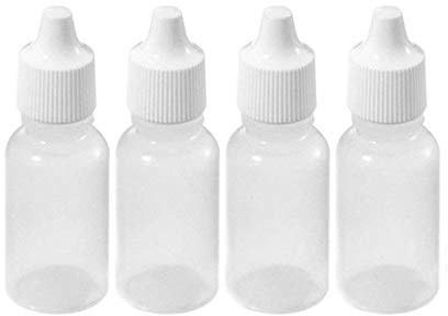 QUUPY 50PCS 15ml Squeezable Dropper Bottle White Plastic Empty Refillable Liquid Sample Dropper Bottles Storage Holder with Cap