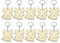 EXCEART Holz SchlüSselanhäNger 10Pcs in Set Schlüssel Ring Kreative Holz Stück Fuchs Keychain DIY Cartoon Tier Muster Anhänger