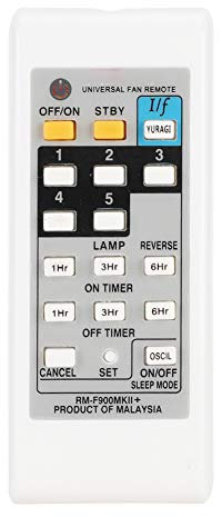 Electric Fan Remote Control, Universal Fan Remote Control Service Life with Abs 2 X AAA Battery for Kdk Elmark (White),TV, video and home audio