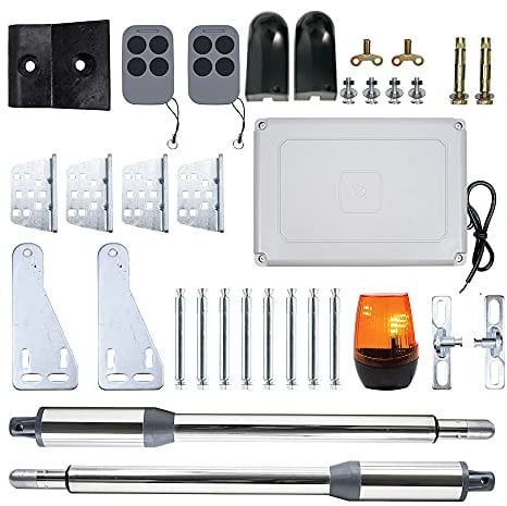 Kit de automatización puertas batientes PNI MAB300, con 2 motores de 40W, mandos a distancia y panel de control, fotocélulas y lámpara, longitud de puerta 2 x 2,5 m máx, peso de puerta 200Kg