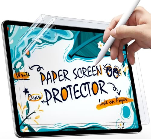 Mamol 2er-Pack Papier-Displayschutzfolien für iPad Pro 12,9 Zoll 2018, 2020 und 2021, matte Papierfolie zum Zeichnen, Skizzieren und Schreiben wie auf Papier mit dem Apple Pencil, blendfreie Displaysc