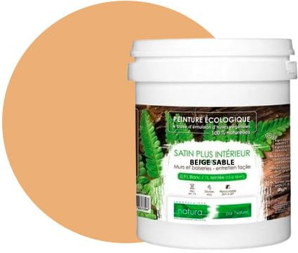 BOX DECO COULEURS Peinture murale naturelle écologique aspect satin intérieur Natura - 1 L, Beige Sable