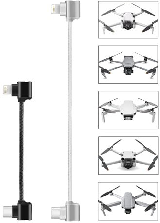 i-LEFANTE 2 Pack Kabel für DJI Type C für iOS Phone or iPad für DJI DrohnenMini 4 Pro/Mini 3 Pro/Mini 2/ Mavic 3 / Mavic Air 2 / Air 2S Remote Controller |30 cm + 16cm Länge 2er Set