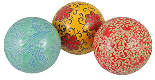 Veemoon 3pcs Ceramic Decorative Ball Ceramic Balls Miniature Floating Pool Ball Small Ceramic Spheres Vintage Floating Balls Sphere Moss Ball Blue Vase China Ceramics Chinese Style