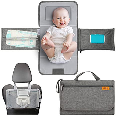 Kopi Baby Tragbare Wickelunterlage – Baby-Wickelunterlage & Wickeltasche, intelligentes Design, Baby-Wickelunterlage, tragbare Wickelunterlage für Baby, Baby-Wickelstation, Kleinkindgeschenk – Grau