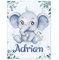 Personalisierte Babydecke mit Namen Kinderdecke Namensdecke Tier Elefant Panda Individuelle Baby Decke für Geburtstag, Geschenke