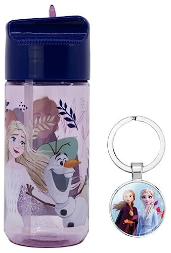OM SUPPLIES Frozen Characters - Botella reutilizable de Tritan para niños, 430 ml, para vacaciones, regreso a clases, almuerzo, plástico sin BPA (congelado)