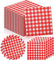 Ericetion Serviettes en Papier jetables 100pcs Serviettes déjeuner à Carreaux Rouges et Blancs pour dîner, Pique-Nique, Anniversaire, décoration de Noël