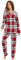 Mnemo Home Damen Schlafanzug Lang Flanell Pyjama Damen 100% Baumwolle aus Flanell Karomuster