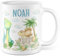 Dino Tasse personalisiert - Geschenk Dinosaurier Becher für Kinder - Kakaotasse 330ml aus Keramik - Kind Junge Geschenkidee süße Dinotasse eigener Name Kindergarten-Tasse (Weiß)