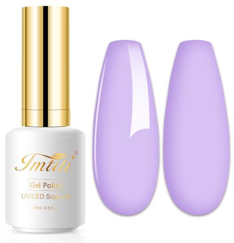 Imtiti Smalto Semipermanente Unghie, 15ml Smalti Semipermanenti Per Unghie Pastello Lilla Viola Soak Off UV Led Smalto Gel Unghie UV Naturale Gel Nail Polish Per Uso Professionale e Domestico