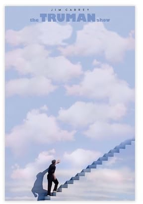AMATWI Filmposter Jim Carrey The Truman Show, 1 Leinwandposter, Wandkunst, Dekordruck, Bild Gemälde für Wohnzimmer, Schlafzimmer, Dekoration, ungerahmt, 30 x 45 cm