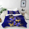 ANHOPE Saphir Gold Schmetterling Bettwäsche Set Weich Microfaser Bettbezüge mit Reißverschluss 2 Teilig Bettbezug 135x200 cm & Kissenbezug 80x80 cm Bettdeckenbezug Set für Kinder Mädchen