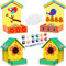 Sunshine smile 4 Stück Vogelhaus Basteln,Vogelhaus Bausatz für Kinder,Bastelset Kinder 4 Jahre,Kreative Bastelsets, Holz Puzzle Machen Set,Vogelkasten Basteln Geschenke für Mädchen Jungen Kleinkinder