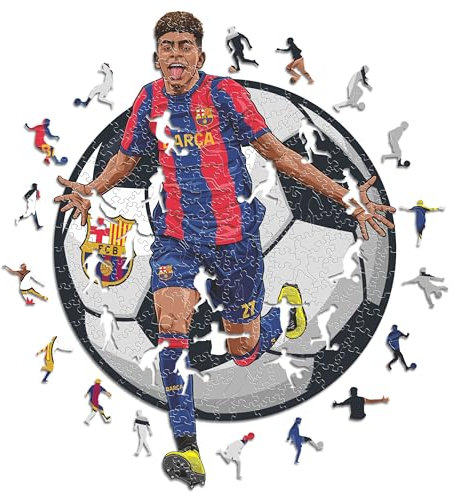 Iconic Puzzles - Barcelona, Yamal, offiziell Lizenziertes Holzpuzzle, 100% nachhaltig, Geschenk für Erwachsene und Kinder, Größe L, 500 Teile