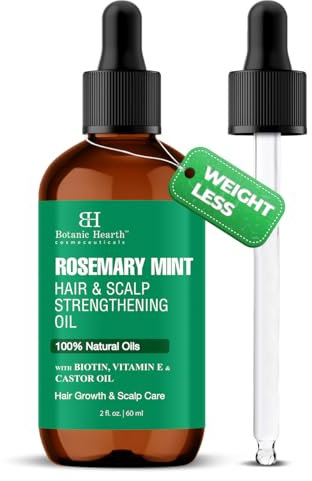 Botanic Hearth Rosemary Mint Hair & Scalp Strengthening Oil (2 fl oz) | Natural Hair Growth & Scalp Treatment | Nourishing & Strengthening Essential Oils for Thicker, Healthier Hair