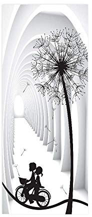 Tür Bekleben mit Türtapete Selbstklebend Türposter 3D Effekt Türaufkleber Fototapete Tür verschönern mit Türfolie Abziehen und Aufkleben Tür Sticker 90x205 cm Weißer Bogen & Löwenzahn