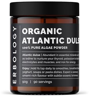 Erbology Dulse Atlantica in Polvere Bio 90g - 90 Porzioni - Direttamente dalla Fattoria in Irlanda - Supporta Funzione Muscolare ed Equilibrio Elettrolitico - Ricca di Ferro, Potassio e Iodio