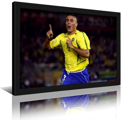 HKLOPUY Poster décoratif sur toile représentant la Coupe du monde de football Ronaldo de Lima 2002 (50 x 75 cm)