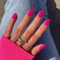 Hot Pink False Nails Short Oval, SXVME Simple Acrylic Press on Nails Short, Fushia Fake Nails Short, Natural Glossy Solid Gel Full Cover Acrylic Nails For Women Daily Wear