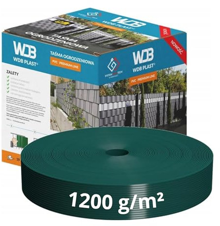 WDB - Sichtschutzstreifen für Doppelstabmatten Sichtschutz Zaun - 4,75 cm x 50 m - PVC Windschutz Standard Line - 1200 g/m2 - Grün - RAL 6005