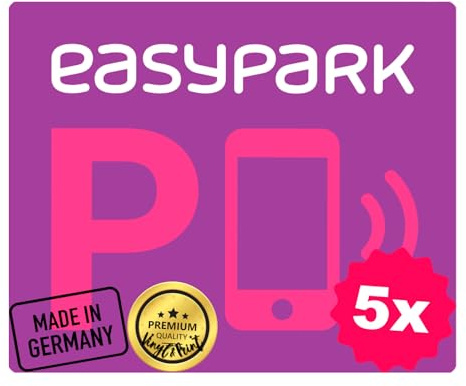 EASYPARK Easy Park Hinterglasaufkleber – Kleiner Parkvignette Sticker Auto Aufkleber (5 x 4 cm) für Windschutzscheibe | App-Parken, Auto Vignette Innenaufkleber | Made in GERMANY (5)