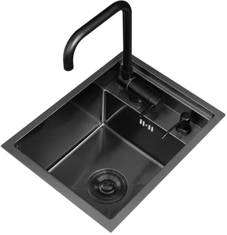 Évier De Cuisine Compact À Siphon Dissimulé – Mini-cuve Simple Pour Camping-car, Balcon, Bar Et Café, Évier À Encastrer En Acier Inoxydable Avec Couvercle(30 * 45 * 22cm)