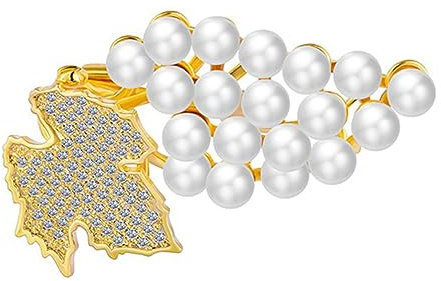 BESPORTBLE Broche Décorative Raisin Perles Métalliques Brillant Polyvalente Femme Accessoires Vêtements Paquet Écharpes Légère Solide 5 Cm