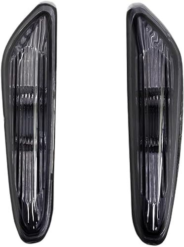 Generisch 2 Stück Seitenblinker in rauchglas matt getönt für 3er E46 00-01 5er E60 E61 X3 E83 E46 X3 SET, Blinker, Markierungslinse, links rechts Prüfzeichen (Grau)