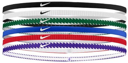 Nike Flex Classic Slim Headbands 6PK Fasce Elastiche Sottili per Capelli Sport Royal (6 unità)