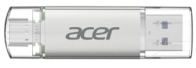 Acer UT300 USB 3.0 Flash Drive 32GB, Memory Pen Stick with Transfer Speeds Up to 150 MB/s, USB Type-C Typc-A Thumb Drive for Phones, Laptops, TVs and Audio Equipment
