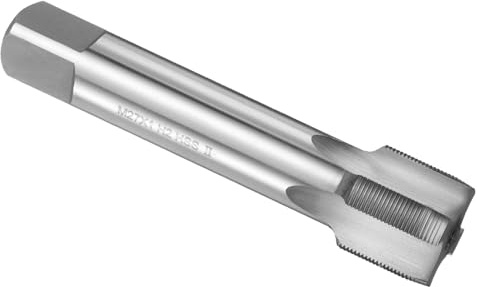 sourcing map Handgewindebohrer M27 x 1 H2, metrisches Gewinde, Gewindebohrer, gerade Nut, Gewindewerkzeug, Hochgeschwindigkeitsstahl HSS6542