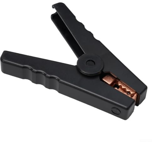 Pinzas de cocodrilo grandes de 100 A para carga de batería de coche, abrazaderas aisladas para conexiones rápidas (negro)