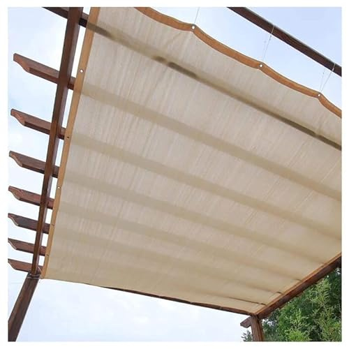 Tenda parasole rettangolare impermeabile, 1 x 1 m, 2 x 2 m, 3 x 5 m, per patio e pergola, copertura color sabbia, protezione UV per giardino e terrazza